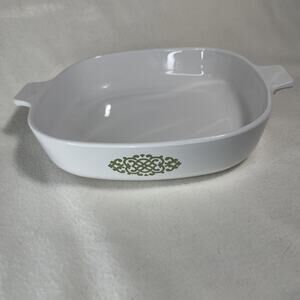 Vintage Corningware P-9-B Shell Green Medallion 8" Casserole Dish- NO LID